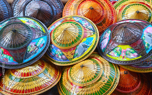 colorful rice straw hats © swisshippo