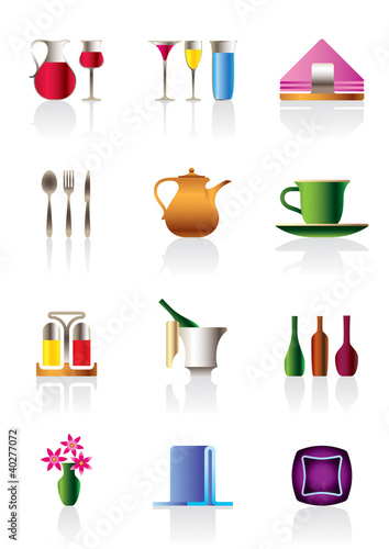 Cafe bar and restaurant icons - vector illustration