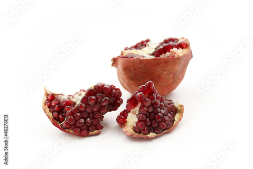 pomegranate fruit on white background