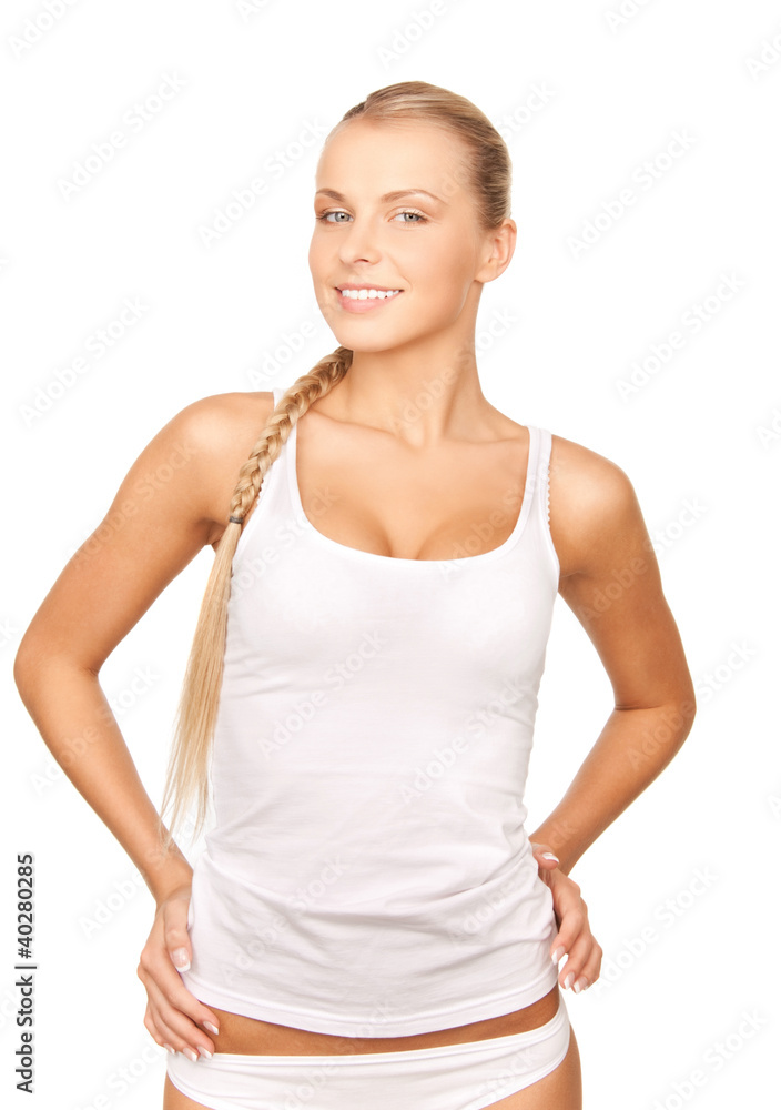 beautiful woman in cotton undrewear