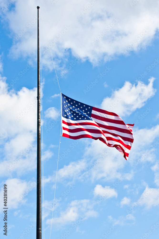 Half staff American flag Half staff American flag