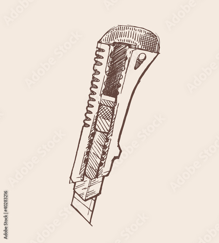 Vintage illustration of office knife