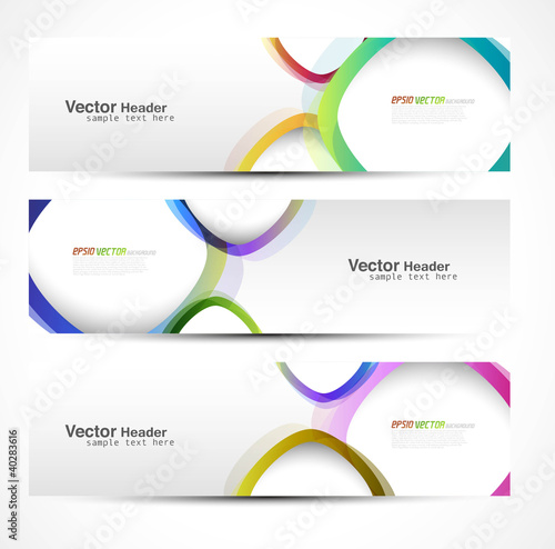 new set of three banners abstract headers