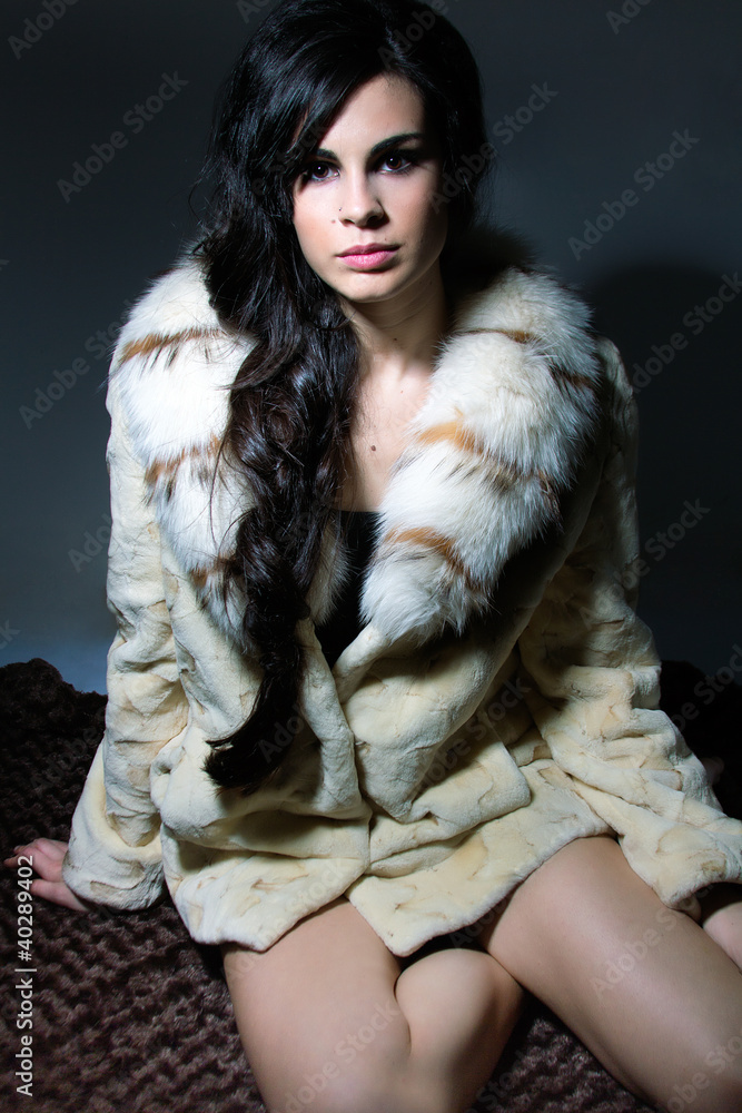 sophisticated and beautiful Latin model with fur coat sophisticated and beautiful Latin model with fur coat