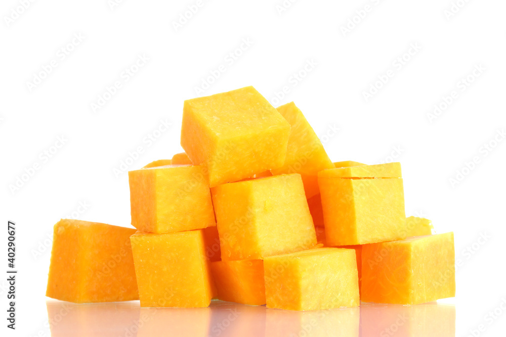 sliced pumpkin isolated on white sliced pumpkin isolated on white