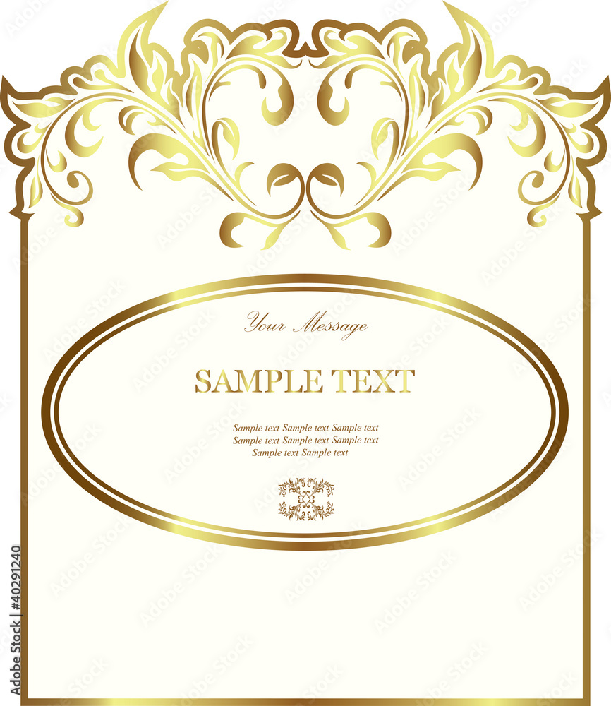 White gold-framed label