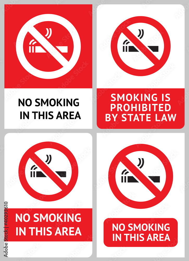 Label set No smoking Label set No smoking
