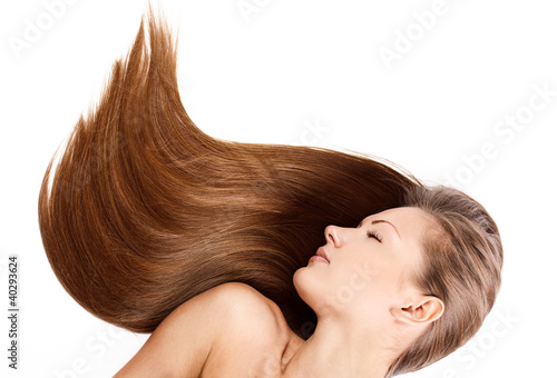 young woman with long healthy hair