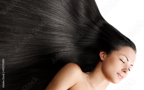 Wallpaper Mural brunette woman with long shiny healthy natural hair Torontodigital.ca
