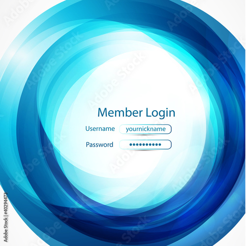 Blue swirl login page