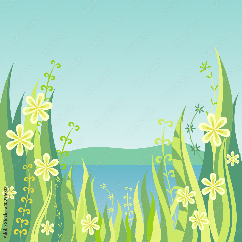 Obraz premium Floral background spring landscape