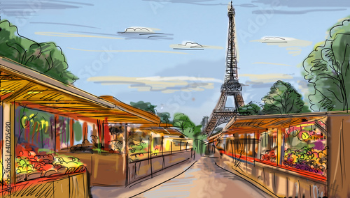 Paris street - illustration #40295490