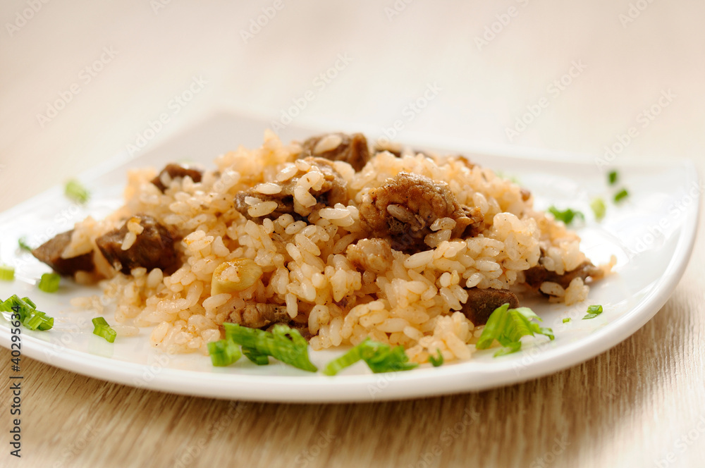 A delicious pilaf with meat