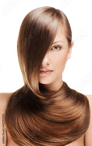 Wallpaper Mural beautiful young woman with elegant long shiny hair Torontodigital.ca