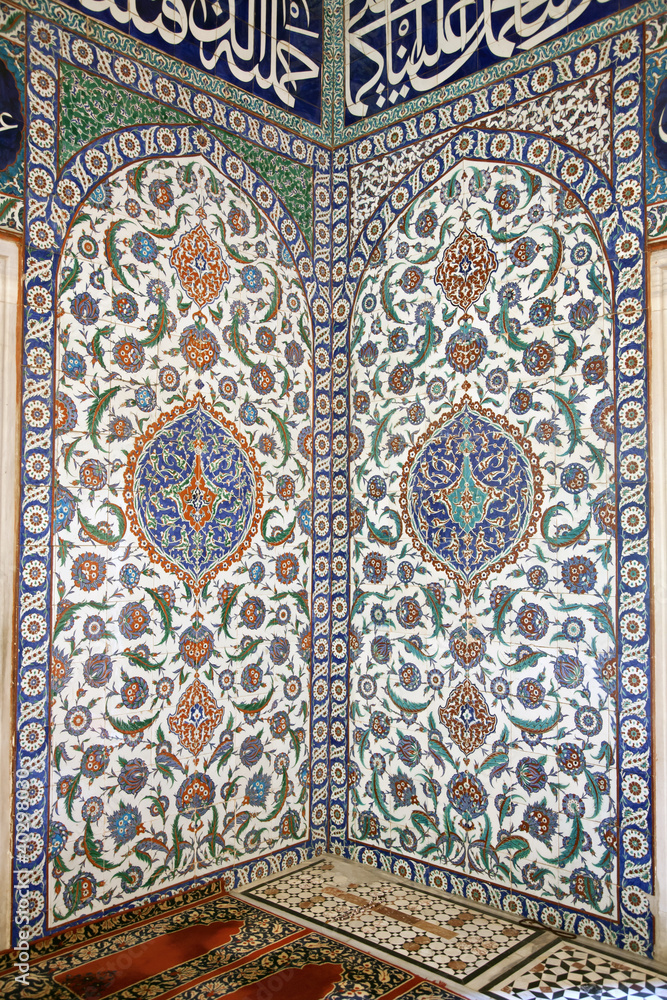 Iznik Tile Detail from wall of Selimiye Mosque