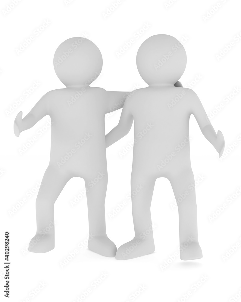 Conceptual image of teamwork. Isolated 3D on white Conceptual image of teamwork. Isolated 3D on white