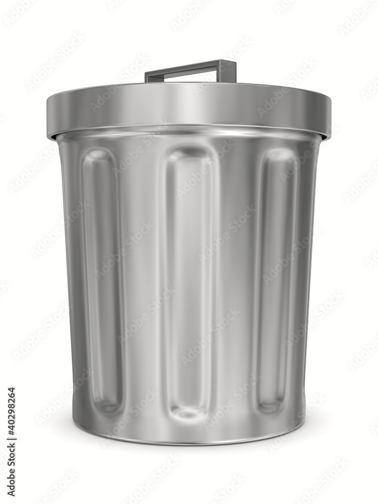 Garbage basket on white background. Isolated 3D image Garbage basket on white background. Isolated 3D image
