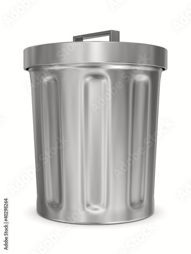 Garbage basket on white bac...
