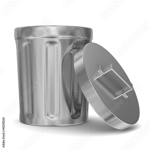 Garbage basket on white bac...