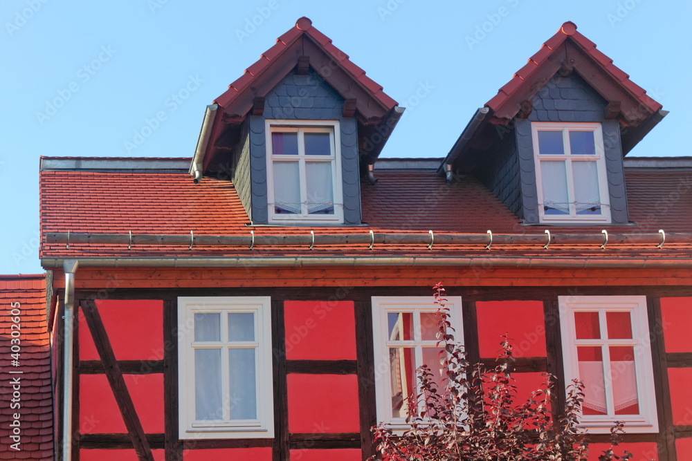 Rotes Fachwerkhaus