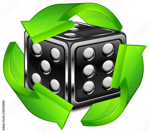 Dice with arrow
