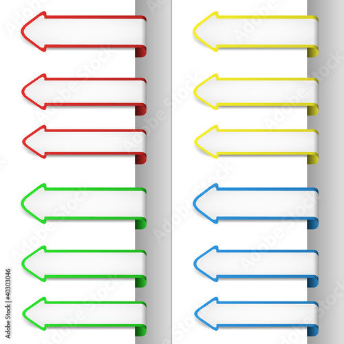 Set of colorful pointing arrows for site usage and other needs