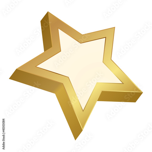 Golden star. Vector illustration on white background