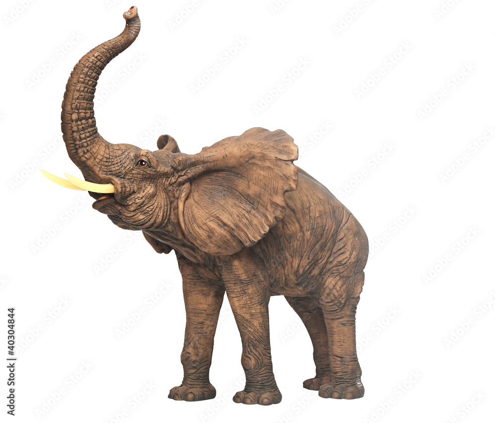 Fototapeta premium plaster sculpture elephant isolated over white