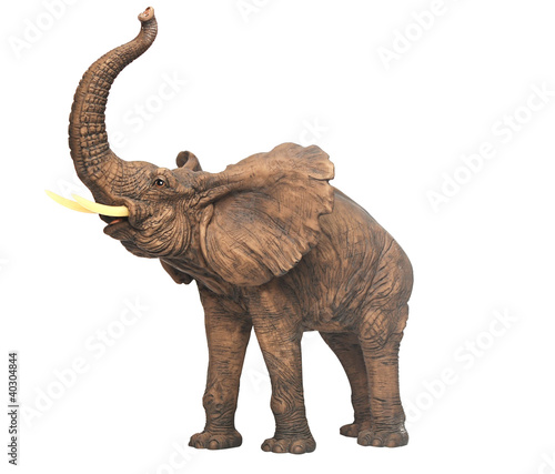 plaster sculpture elephant isolated over white