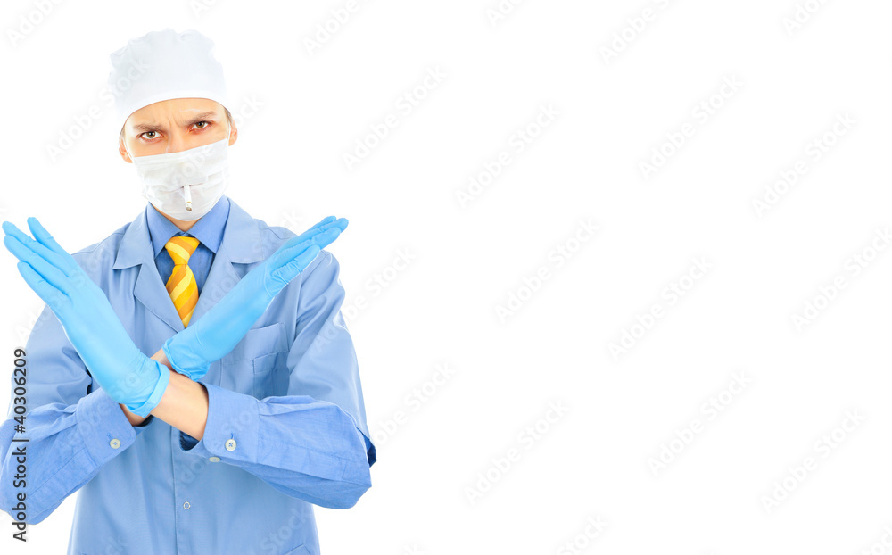 Doctor against smoking concept. Smoking causes diseases. Doctor against smoking concept. Smoking causes diseases.