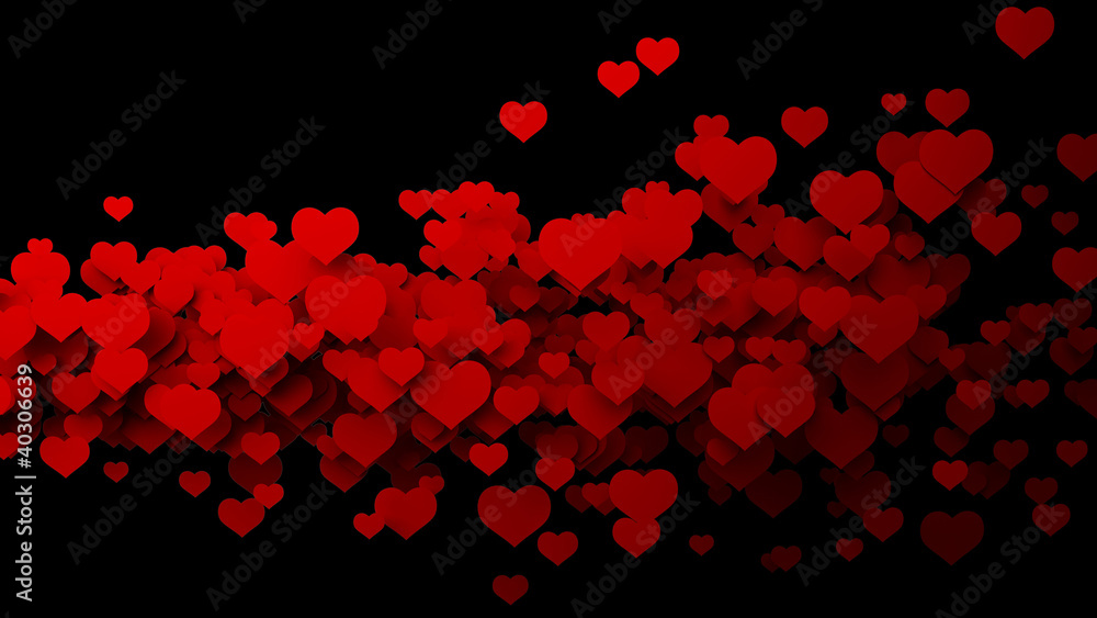 Abstract red hearts, flying. background High resolution 3D Abstract red hearts, flying. background High resolution 3D