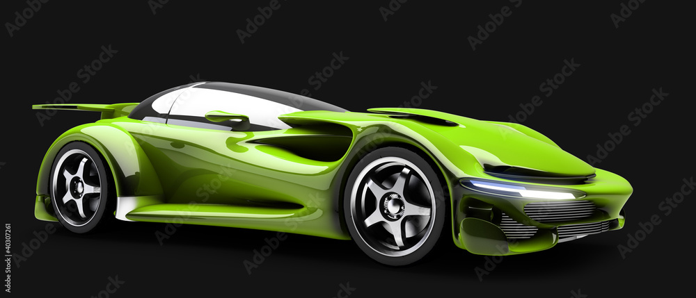 Sports car road-star isolated on black 3d Sports car road-star isolated on black 3d