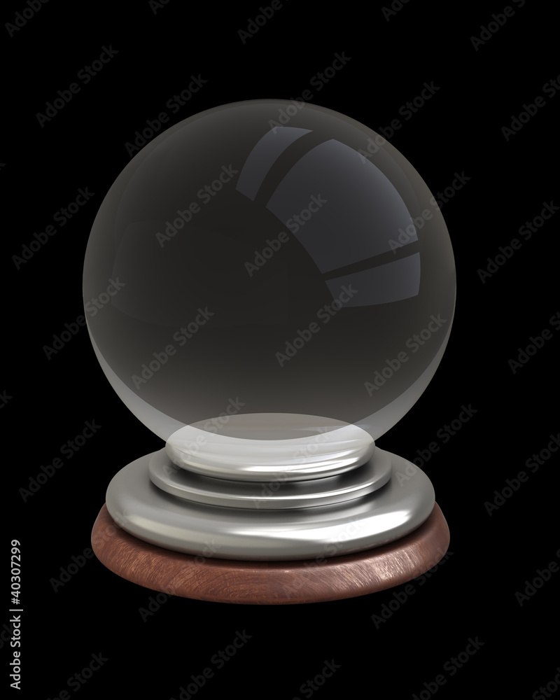 empty crystal ball isolated on black empty crystal ball isolated on black