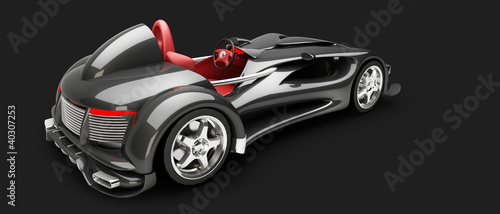 Sports car road-star isolated on black 3d render
