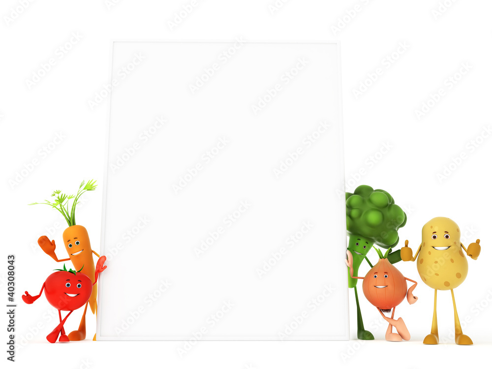 Fototapeta premium 3d rendered illustration of some funny food characters