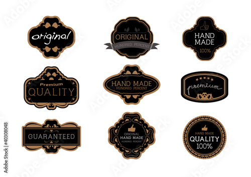 Vintage label Style with Nine Design Element , collection 09