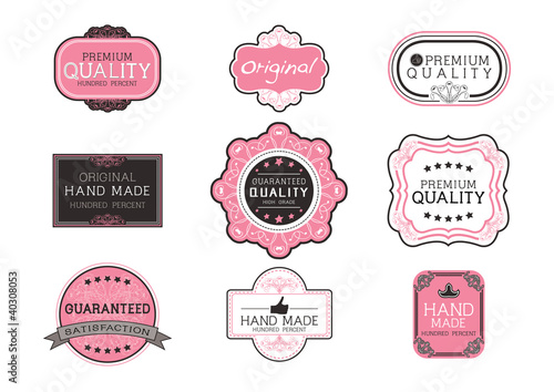 Vintage label Style with Nine Design Element , collection 07