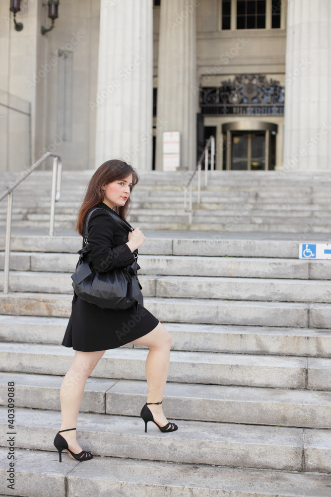 Businesswoman on a staircase