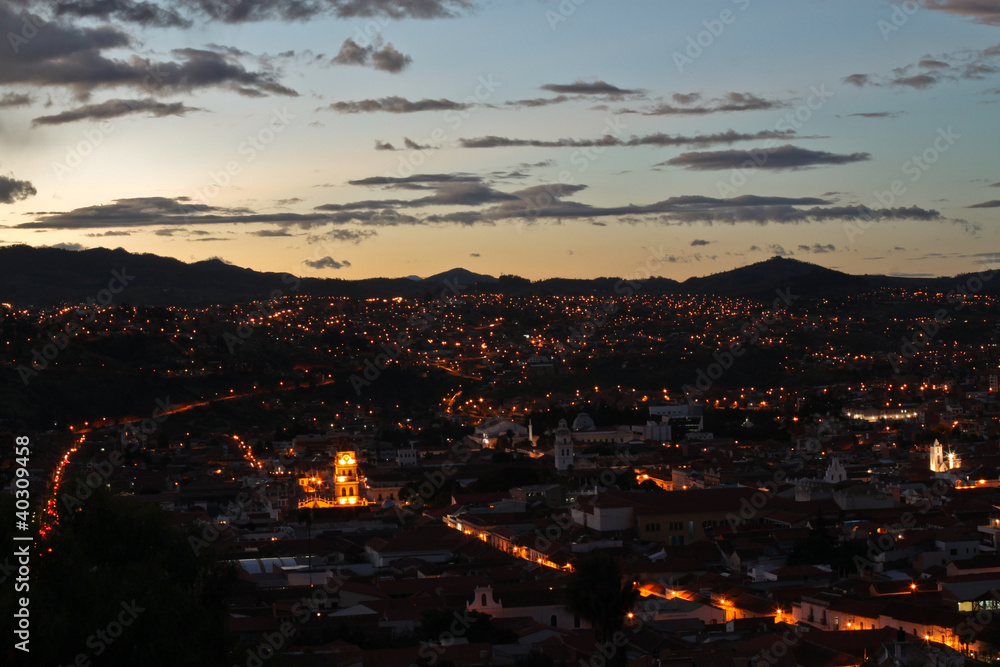 Sucre in the Setting Sun, Bolivia, South America