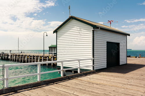 Canvastavla Shed on the pier