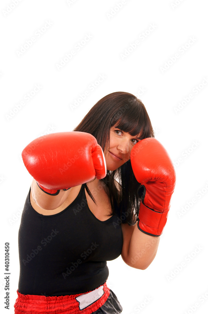 athletic girl with boxing gloves athletic girl with boxing gloves