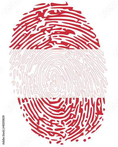 Thumb print Austria flag symbol