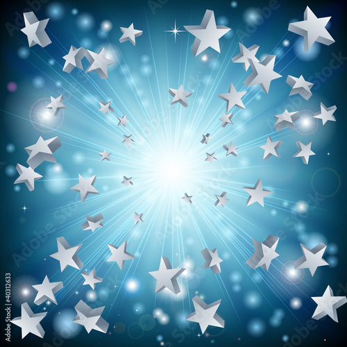Fototapeta Naklejka Na Ścianę i Meble -  Blue star explosion background