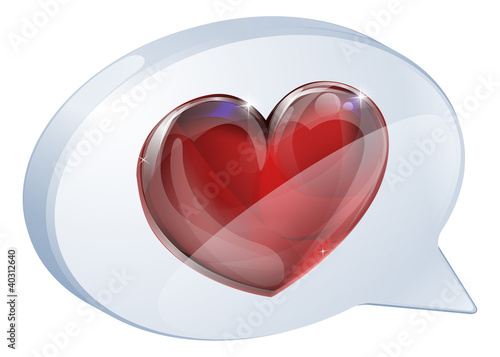 Heart speech bubble