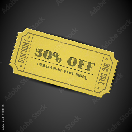 Yellow Vector vintage sale coupon