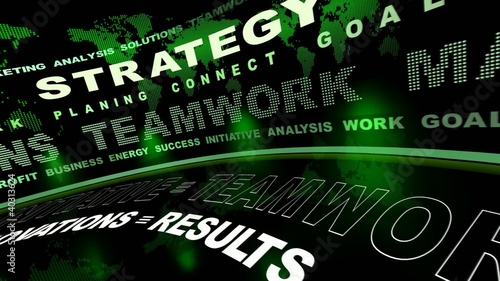 Business oriented words animation green (loop)
