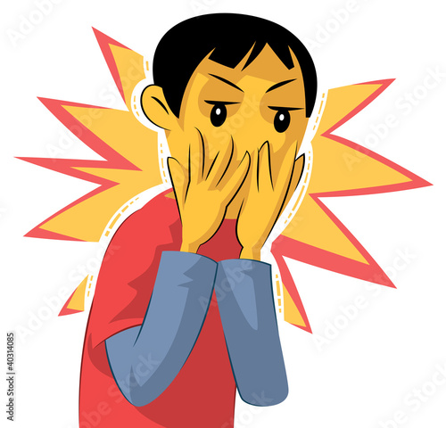 Appalled face of teenager