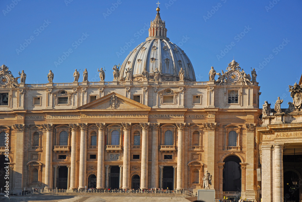 The Papal Basilica of Saint Peter at Vatican square The Papal Basilica of Saint Peter at Vatican square