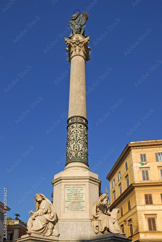 Rome,  Immaculate column in Mignanelli square