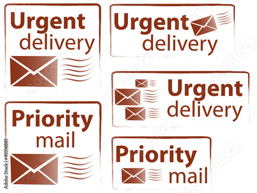Various urgent and priority stamps